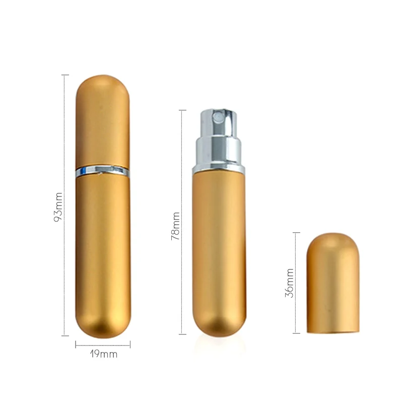50 Teile/los 5 ml Tragbare Mini Aluminium Nachfüllbare Parfüm Flasche Mit Spray Leere Kosmetische Behälter Mit Zerstäuber Für Reisenden – Detail 3