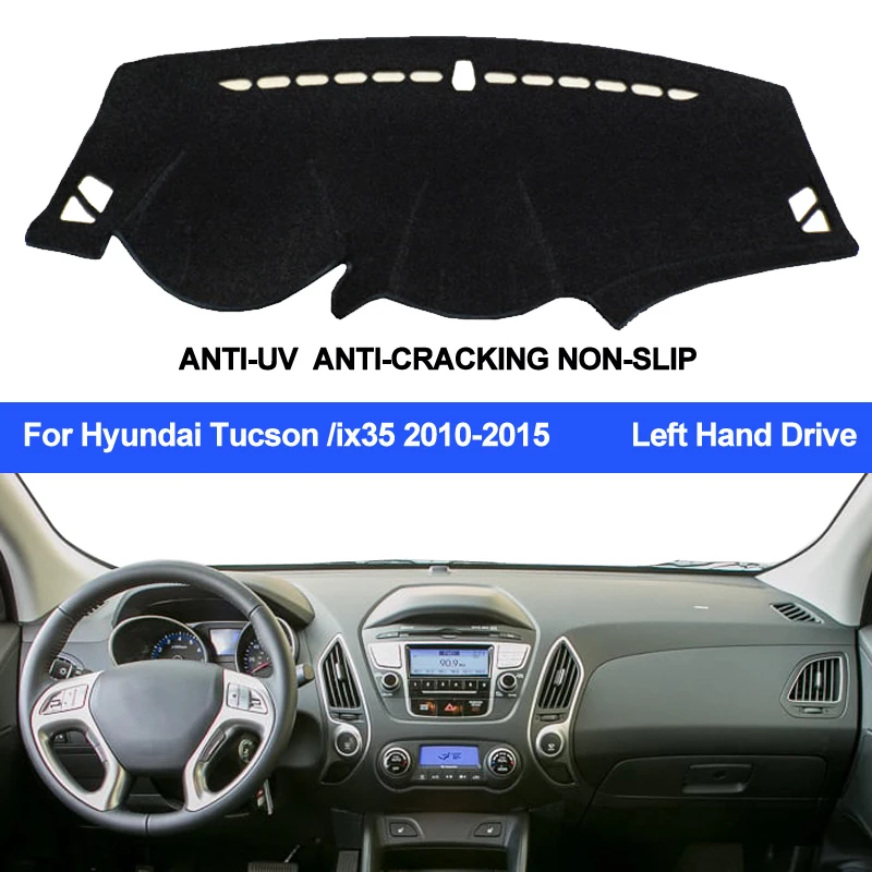 TAIJS Car Dashboard Cover For Hyundai Tucson ix35 2010- 2012 2013 2014 2015 Auto Dash Mat Dashboard Pad Carpet Anti-UV Anti-slip