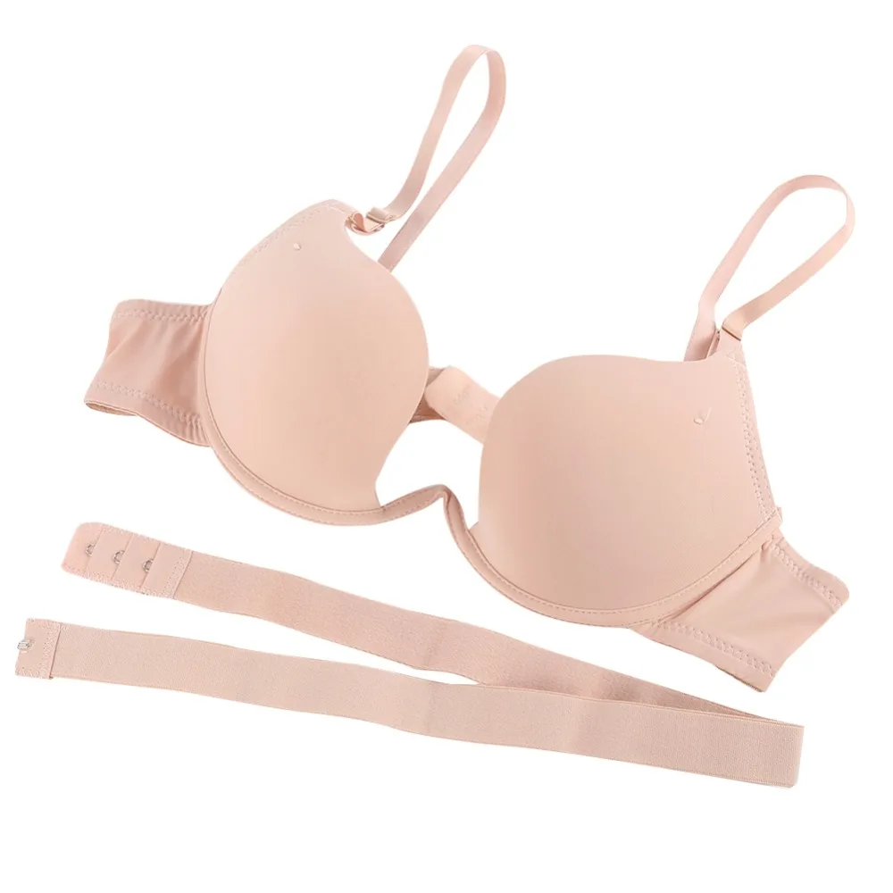 Sutiã Push Up em U profundo para mulheres, belas costas, meia xícara fina, lingerie monocromática, cueca sexy underwire