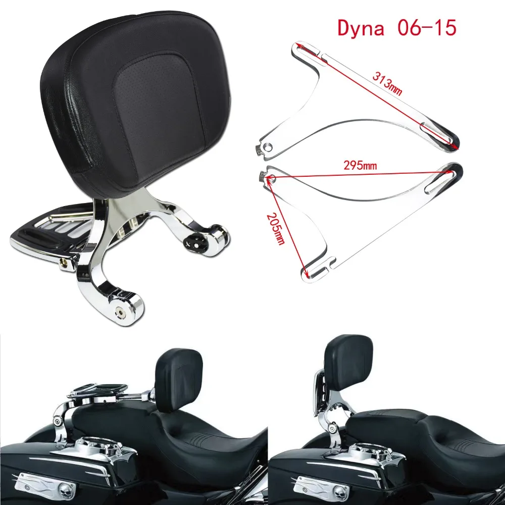 Regulowane oparcie pasażera i kierowcy Chrome Sissy Bar i czarne siedzenie dla Harley Softail Breakout 13-17 FLSTC 00-17 Touring 09-17