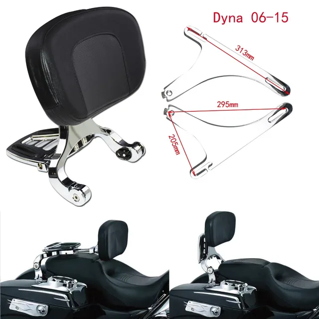 Regulowane oparcie pasażera i kierowcy Chrome Sissy Bar i czarne siedzenie dla Harley Softail Breakout 13-17 FLSTC 00-17 Touring 09-17
