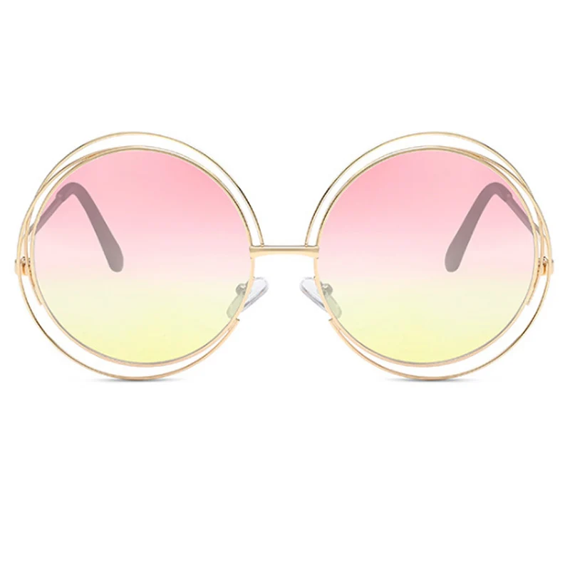 ALOZ MICC Brand Oversize Round Sunglasses Women Fashion High Quality Alloy Hollow Frame Sun Glasses UV400 Lady Eyeglasses Q172