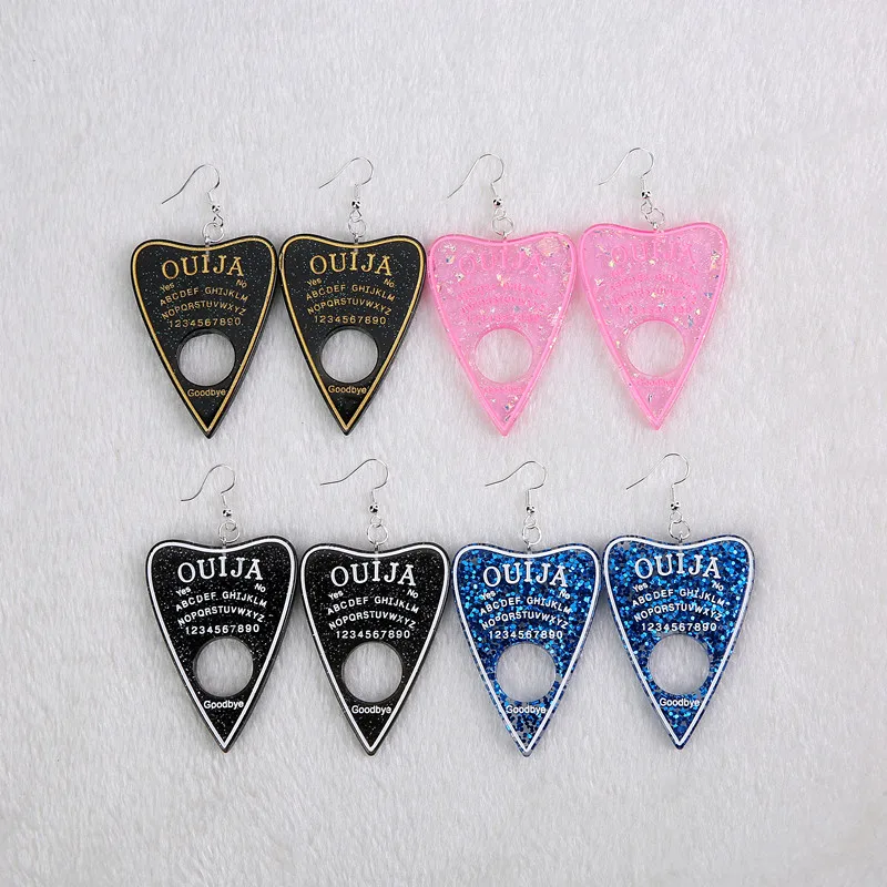 1Pair Women  Drop Earrings Multicolor Resin Ouija Planchette Charms Girl  Birthday Jewelry Gift