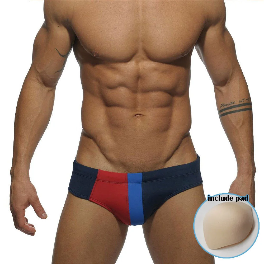 FREE Gift Push Up Pad New Swimwear Men Sexy Mens Swim Briefs Low Waist Swimming Trunks Swimsuit Gay Mens Swimwear Swim Shorts