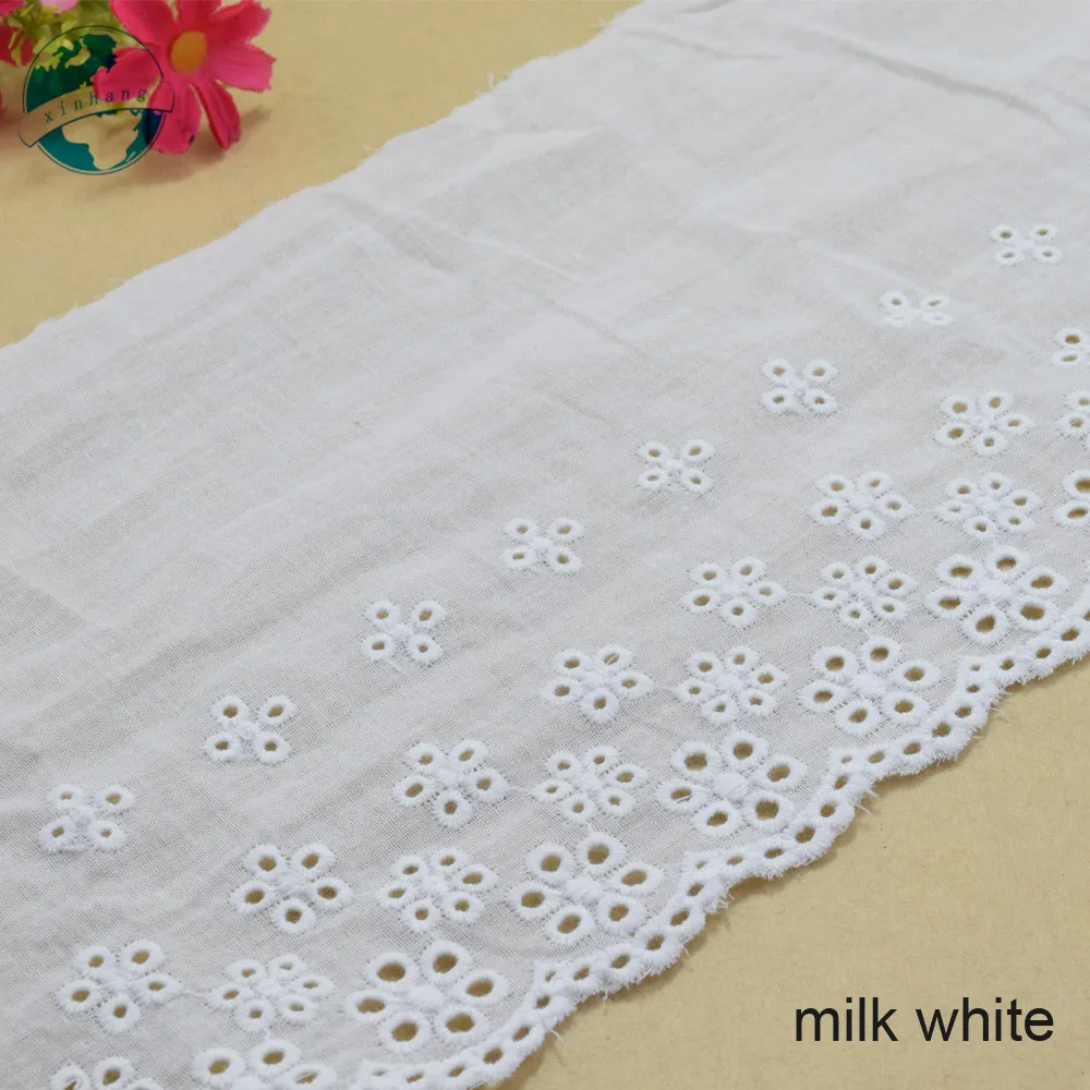 12cm weiß 3708 Baumwolle Stickerei Spitze Band Stoff Guipure DIY Kleid Borten Nähen Damen kleider Kleidungs stück Accessoires # – Detail 1
