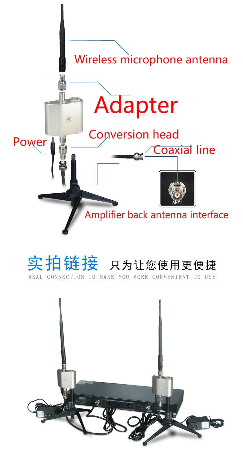 Imagem -04 - Antena de Sinal de Microfone sem Fio Dc9v 600ma Partes um Amplificador de Sinal com 500 Metros Uso em Palco e Uso ao ar Livre