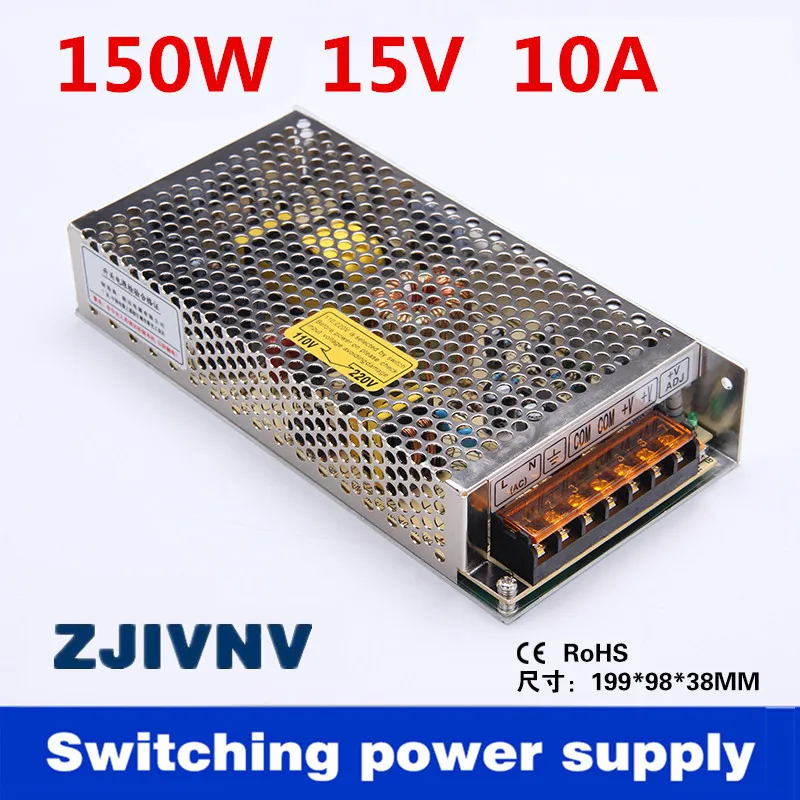 

ZJIVNV 150W switching switch power supply 15v 10a transformer 15v ac-dc converter led strip lighting for display (s-150-15)