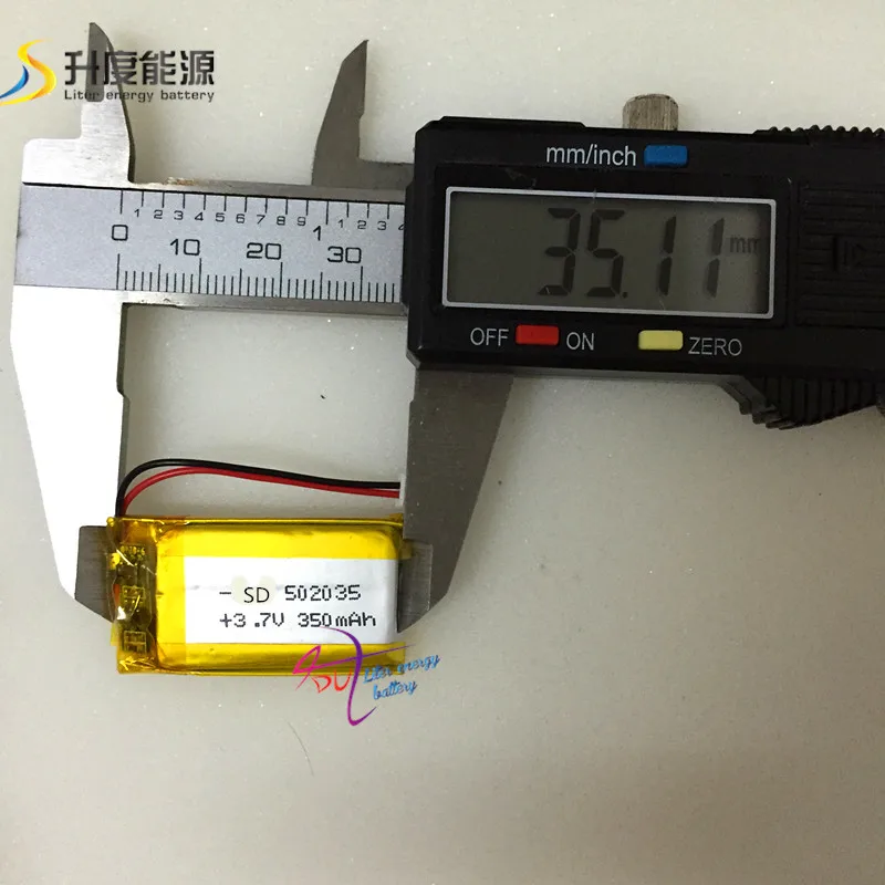 Pin máy tính bảng kết nối 1.5mm 502035 3.7 V 350 mAh Polymer Lithium sạc pin Lipo 3.7 V