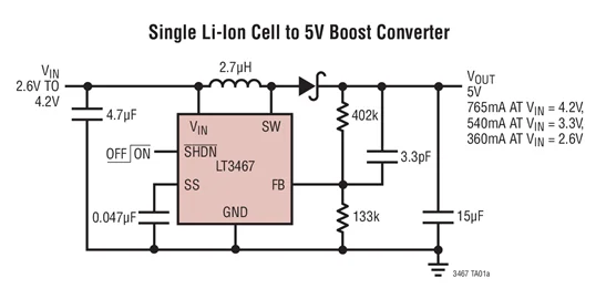 LT3467AES6 LT3467AIS6 LT3467AEDDB LT3467AIDDB LT3467 - 1.1A Step-Up DC/DC Converter with Integrated Soft-Start
