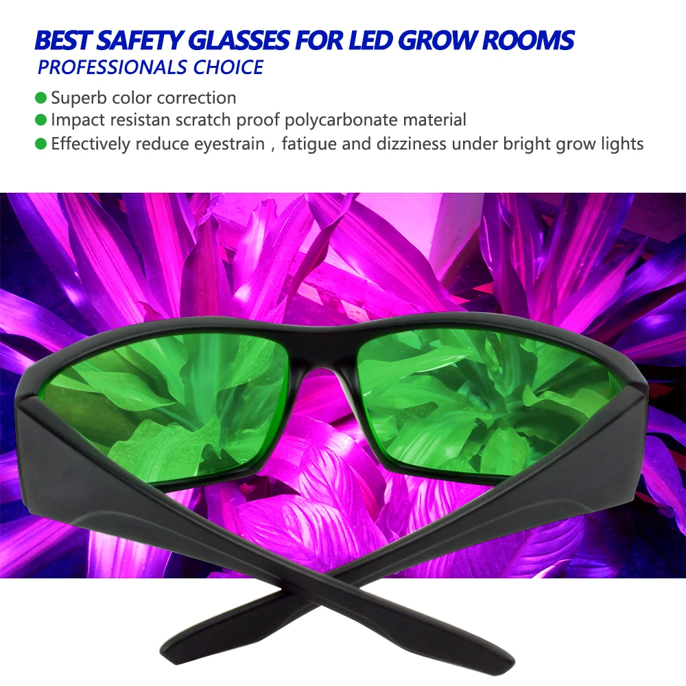 Lunettes de culture hydroponiques d\'intérieur professionnelles, LED, UV, lampe à perruque izing pour plantes, lunettes de protection