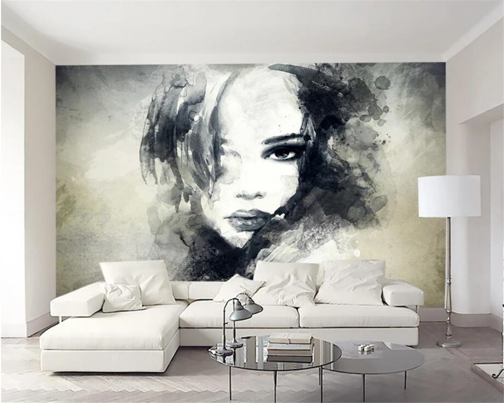 Custom wallpaper mural European art black and white graffiti large Home background wall murals photo 3d wallpaper