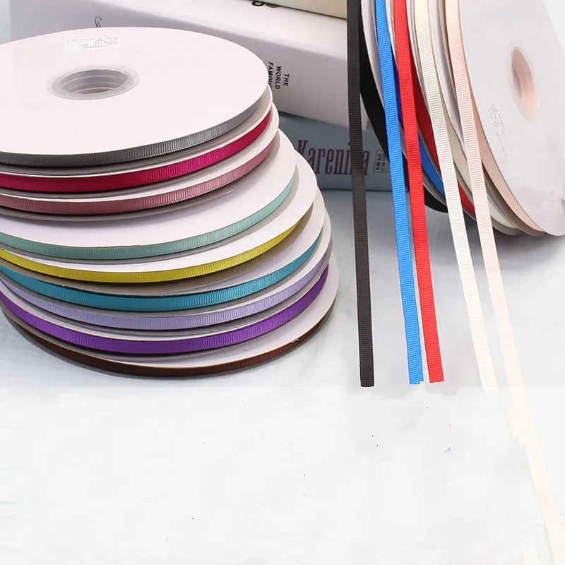 6mm Grosgrain-Satinbänder Hochzeit Weihnachtsfeier Dekorationen DIY Handgemachte Rosenblumen Schleifen Bastelbänder Karten Geschenkverpackung