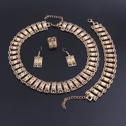 OEOEOS Jewelry Sets Turkish Indian Dubai Gold Color Bridal Nigerian African Beads Jewelry Set For Women Costume Jewellery