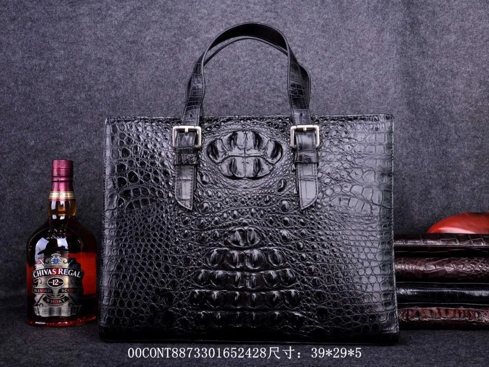 100% genuine alligator skin men business bag Big Discount Sales Promotion, crocodile leather skin briefcase men laptop bag