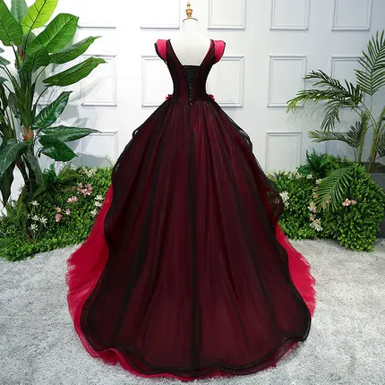 100% real fairy trailing hete roze en zwarte verstoorde gown Middeleeuwse jurk koningin Renaissance vintage Victoria jurk Belle