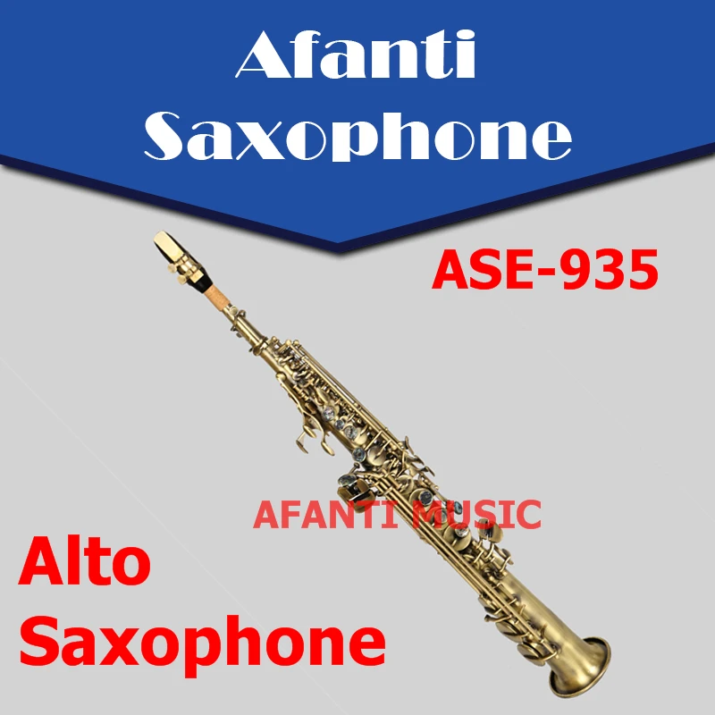 Afanti Music Bb tone / Brass body / Bronze Soprano Saxophone (ASE-935)