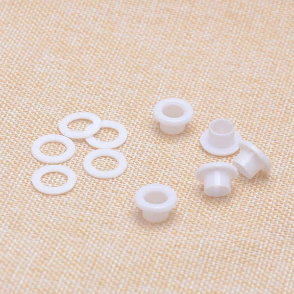 

7 x 13 mm White Round Plastic Grommet Eyelet