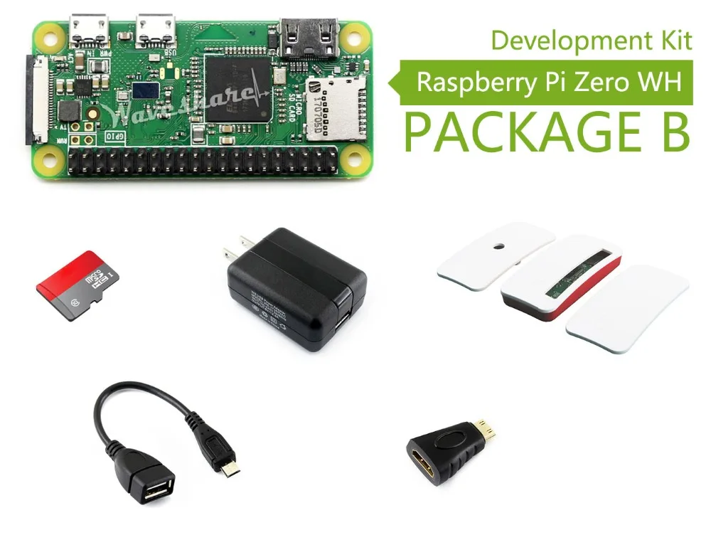 

Waveshare Raspberry Pi Zero WH Package B including mini PC Raspberry Pi Zero WH Micro SD Card Official Case Power Adapter etc