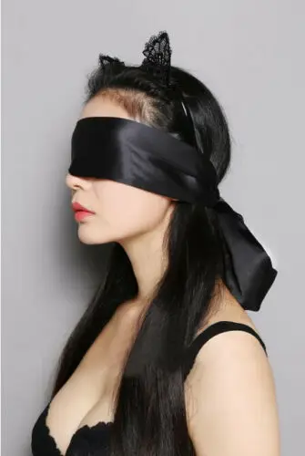 Seksi Renda Masker Mata Penutup Mata Borgol Menahan Diri Flogger Cambuk Kostum Ekstasi Sutra Satin Dasi Warna Mata Band Cover Blinder Ribbon