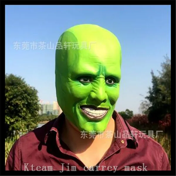 Free Shipping Movies Theme The Mask Jim Carrey Mask Mens Fancy Dress Superhero Comic Movie Mask Adults Costume Accessories Toys