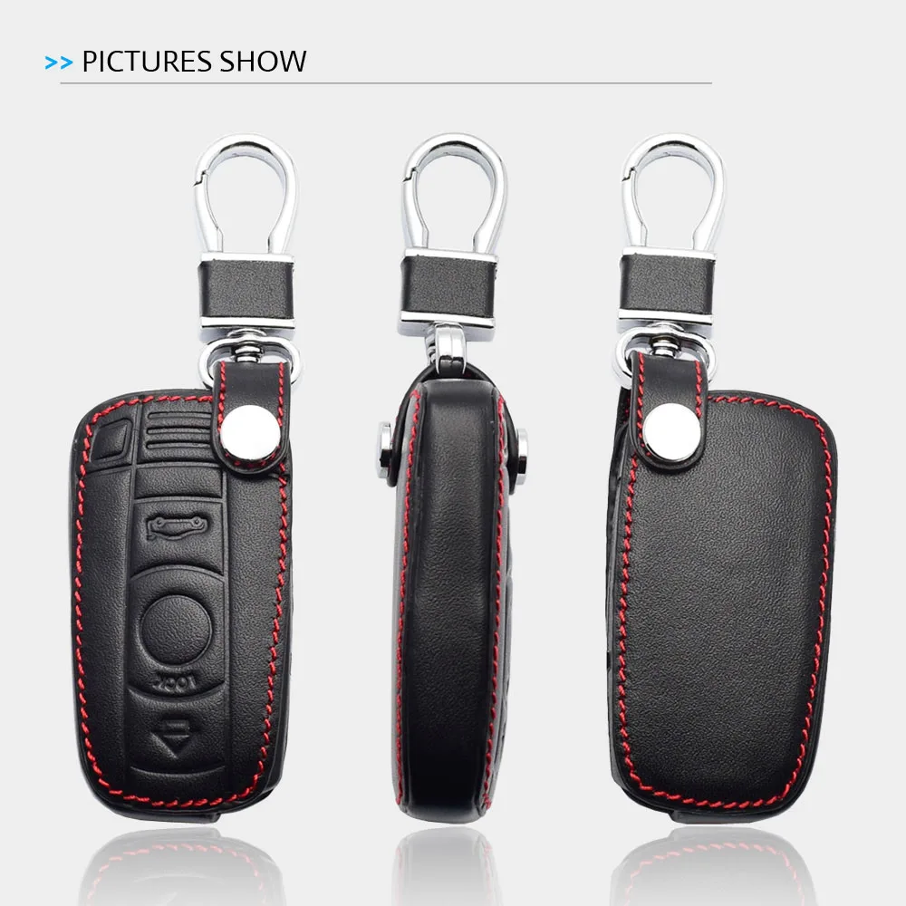 Leder Auto Schlüssel Abdeckung Tasche Für BMW E90 E60 E70 E87 1 3 5 6 Serie M3 M5 X1 X5 X6 Z4 Smart Fernbedienung Fobs Shell Fall Auto Zubehör – Detail 4