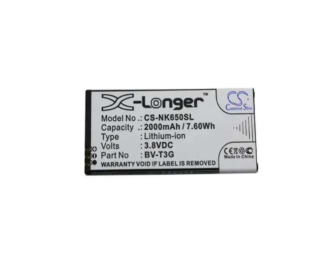 cameron sino 2000mah battery for MICROFOFT Lumia 650 RM-1154 BV-T3G for NOKIA Lumia 650 RM-1154 BV-T3G