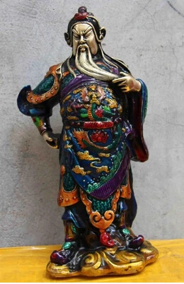 

De China Folk blanco Copper Silver pintado guerrero estatua copper decoration bronze factory Pure Brass