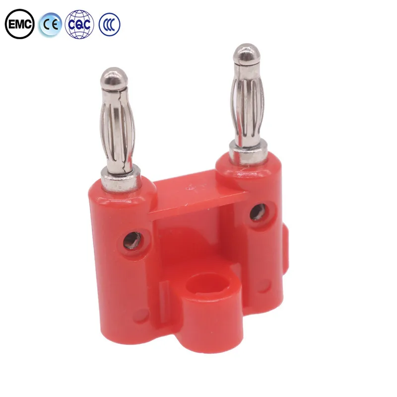 1 Pcs Double Row 4mm Banana Plug Connector 4mm Speaker Plug Adapter Two-position Audio Plug Lantern Cross Plug Connector