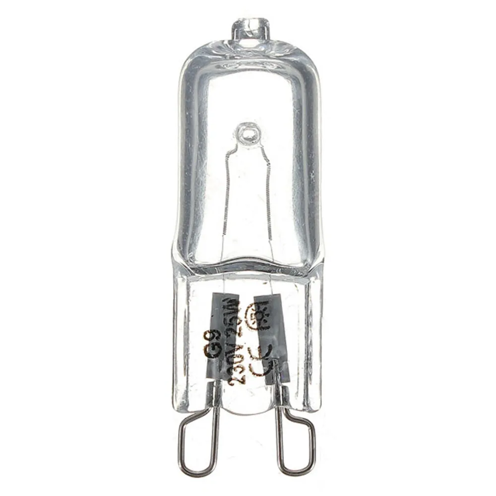 10 unids/lote G9 220-240V 25W 40W 60W bombilla halógena blanca cálida portátil lámpara de luz 3000-3500K globo 230V cápsula bombillas transparentes