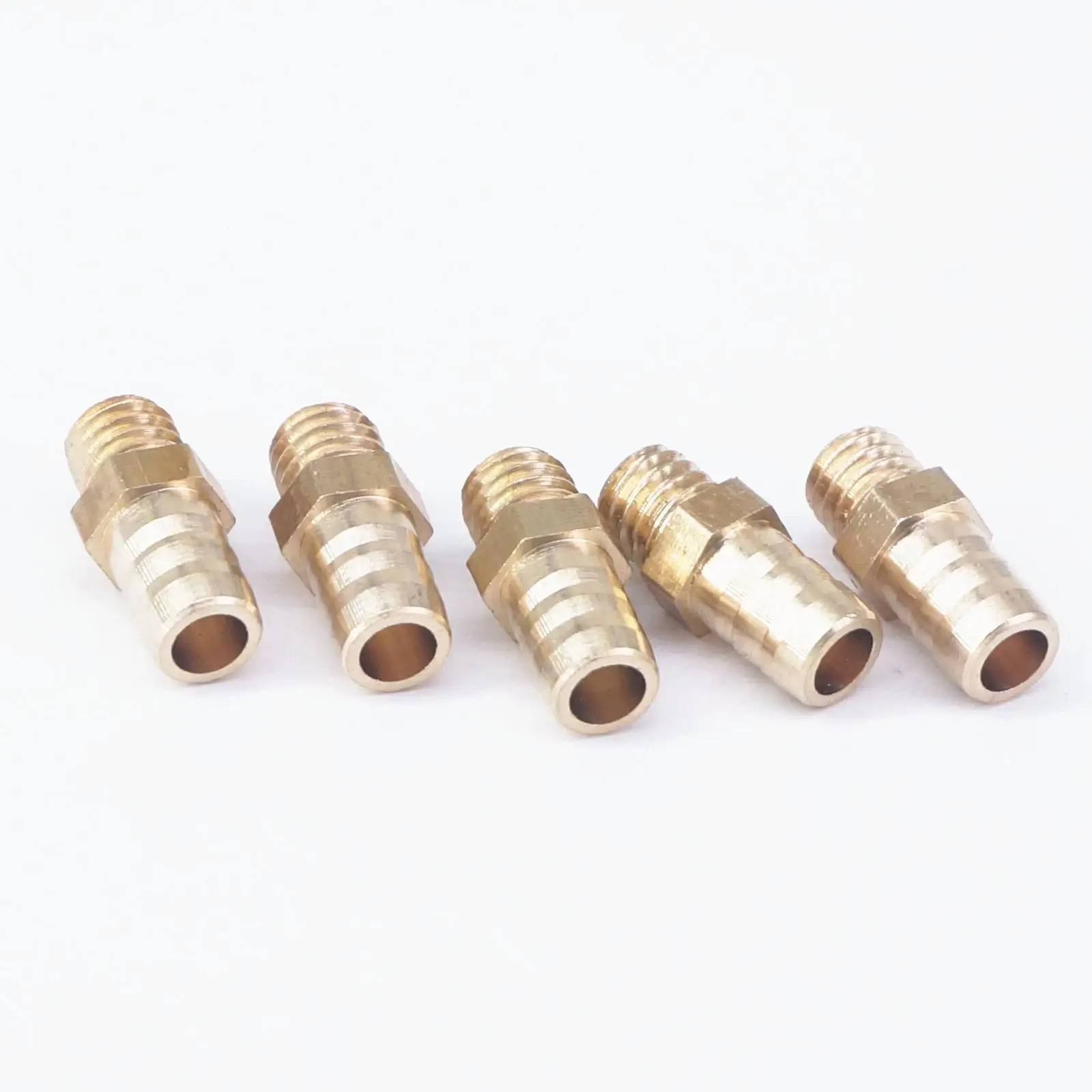 

LOT 5 Hose Barb I/D 6mm x M6 Metric Male Length 15mm Brass coupler Splicer Connector fitting for Fuel Gas Water