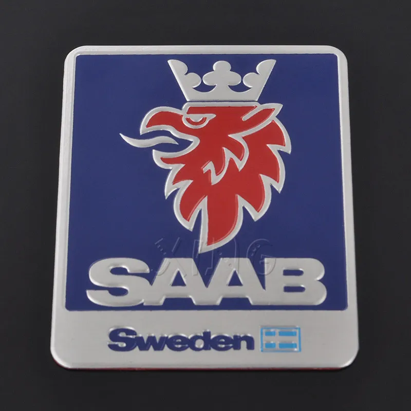 1Pcs High Quality Car Logo Sticker Chrome Emblem Auto Badge For SAAB 9-3 9-5 93 95 900 9000 Sweden Decal Car Styling Accessories