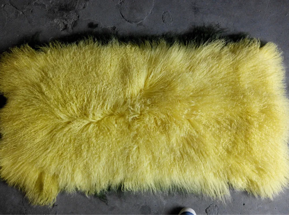 High Quality curly long hair Natural mongolian sheep fur Plate for dolls wigs blankets