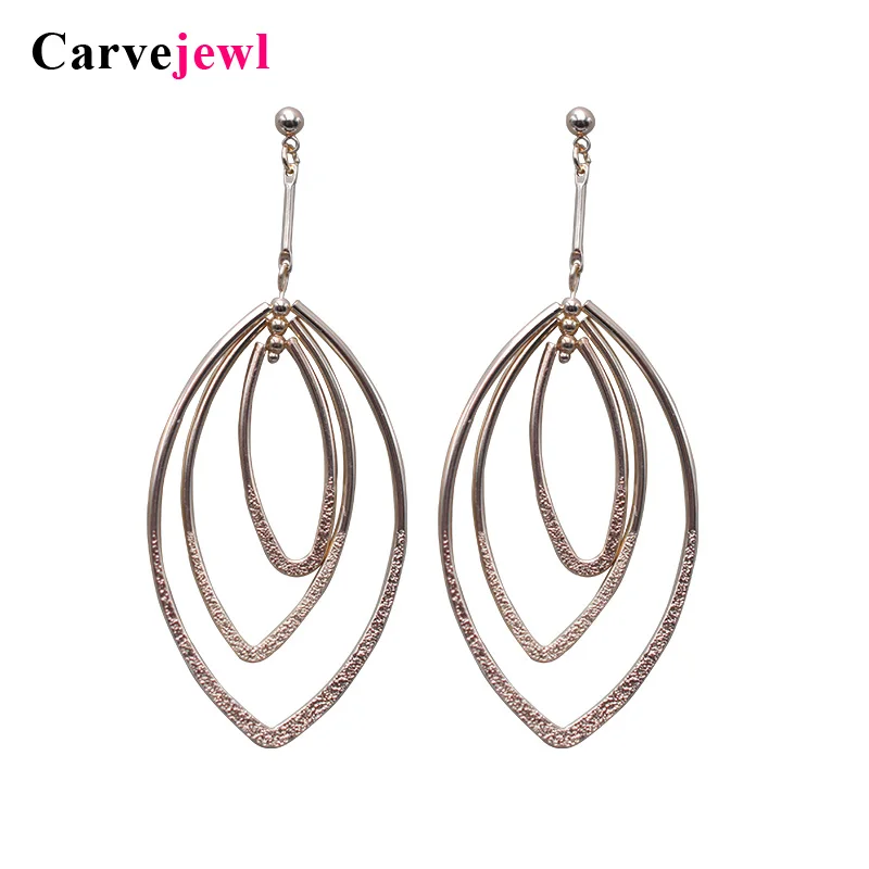 Carvejewl drop earrings 3 oval circle metal horse eyes pendant Dangle Earrings For Women jewelry fashion European earrings 2019