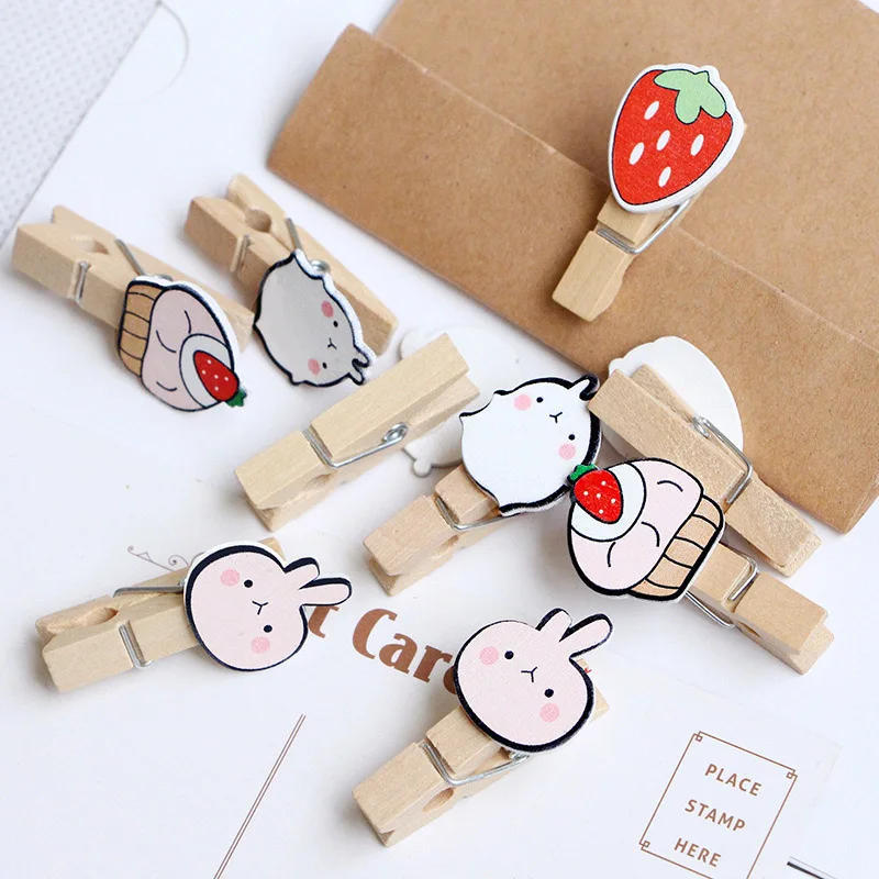 10pcs 35x7mm DIY Animal Lovely Wood Clothes Pegs Clothespin Clips Office Party Decoration Accessories Photo Hanging Pegs