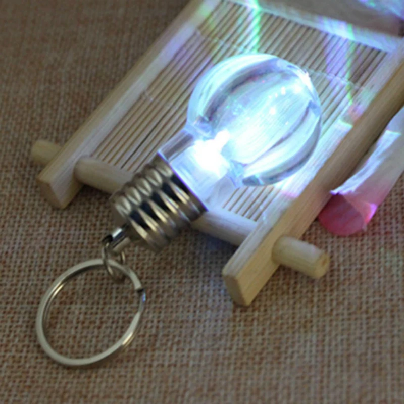 CHICLITS Colorful Mini Bulb LED Colorful Flash Night Light Keyring Small Gift Glow Toy Unbreakable Light Bulb Keychain