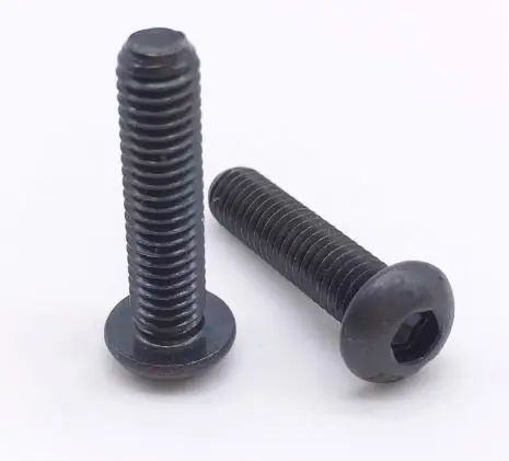 100Pcs M2 M2.5 M3 M4 M5 M6 Cap Screws Button Head Alloy Steel Hex Socket ISO7380 Grade 10.9