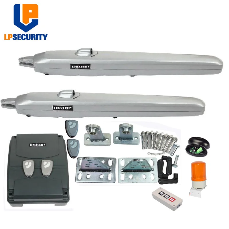 350kg 24VDC electrical swing gate opener motor full kit with 4 remote switch alarm light photocell keypad options