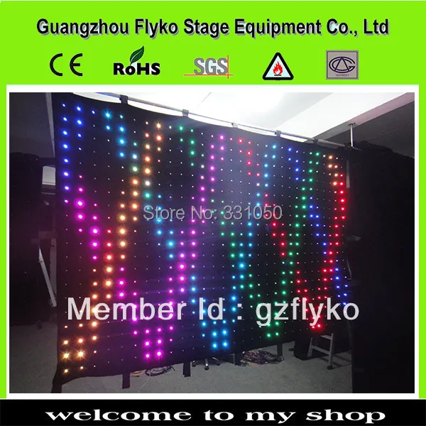 Hote sale free shipping cheapest curtain in China led stage screen with 4GB SD card