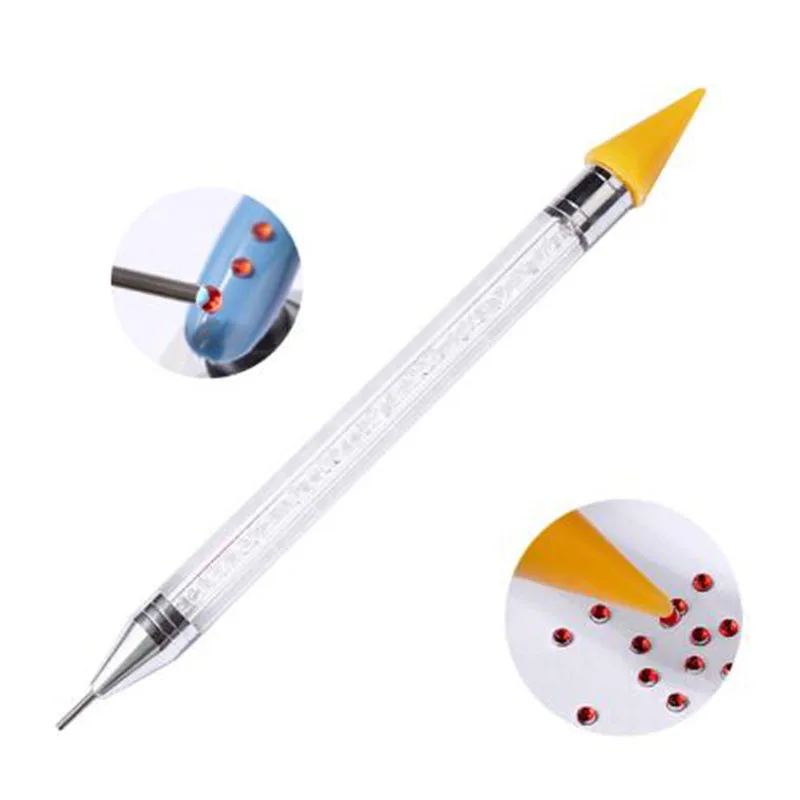 Dual-ended Nail Dotting Pen Crystal Beads Handle Rhinestone Studs Picker Wax Pencil Manicure Nail Art Diamond Embroidery Tool