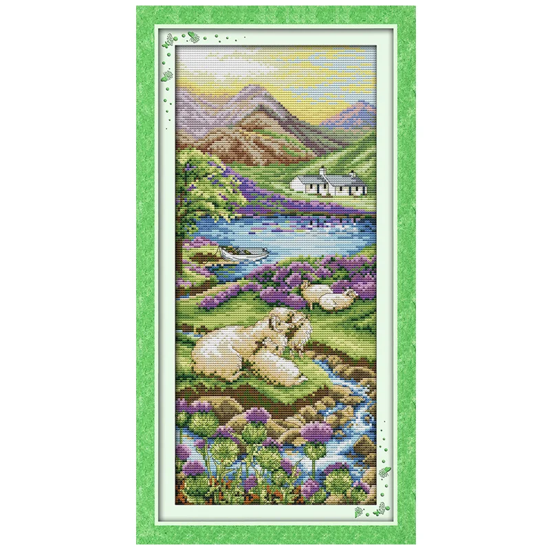 Highland Landscape Patterns Counted Cross Stitch Set DIY 11CT 14CT 16CT Stamped DMC Cross-stitch Kit Embroidery Needlework Gifts