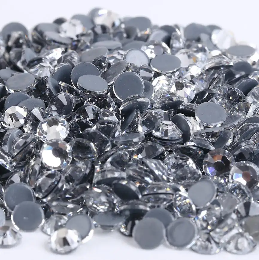 All Size Top Quality Crystal AB/Clear Super Bright Hot-Fix Rhinestones Glass Strass Iron On Stone For Fabric Garment