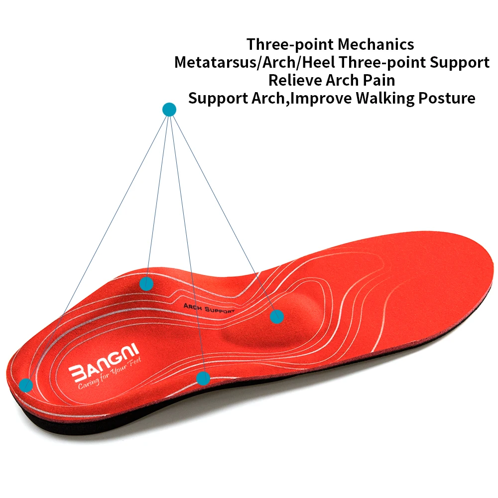 3ANGNI Orthotic Severe Flat Feet Insoles Arch Support Shoes Sole Insert Orthopedic Insoles Heel Pain Plantar Fasciitis Men Woman