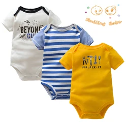 Body en coton doux pour bébés, 3 pièces/lot, mode bébés garçons et filles, vêtements pour nourrissons, salopette à manches courtes, vêtements pour nouveau-nés