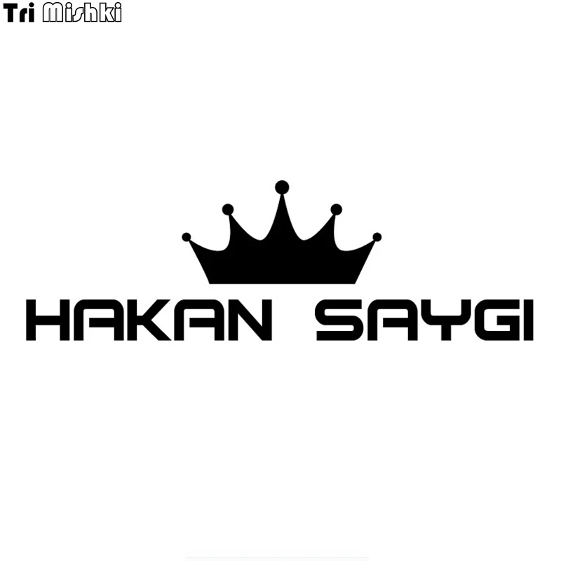 Tri Mishki 12x38cm Hakan Saygi crown turkish car sticker auto Vinyl Decals Accessories Car Sticker araba aksesuar HZX609