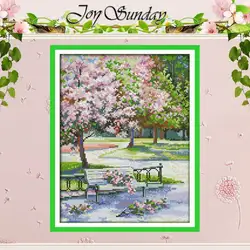 The Spring in The Park Patterns Counted Cross Stitch Set DIY 11CT 14CT 16CT Stamped DMC Cross-stitch Kit Embroidery Needlework