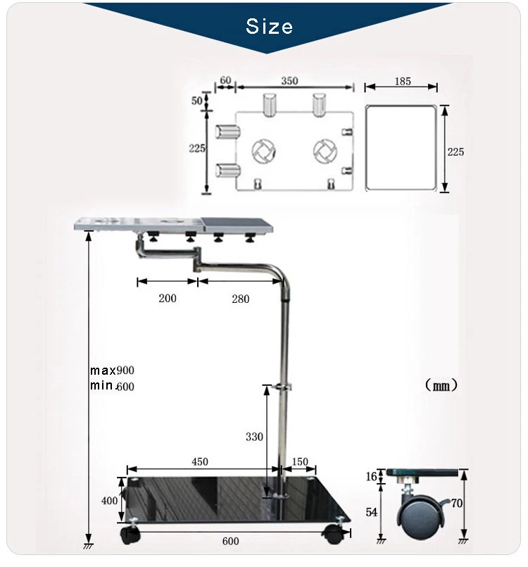 OK631 Multifunctional Full Motion Movable โต๊ะแล็ปท็อปแบบพกพา/โซฟาแท็บเล็ตผู้ถือคอมพิวเตอร์ Lapdesk