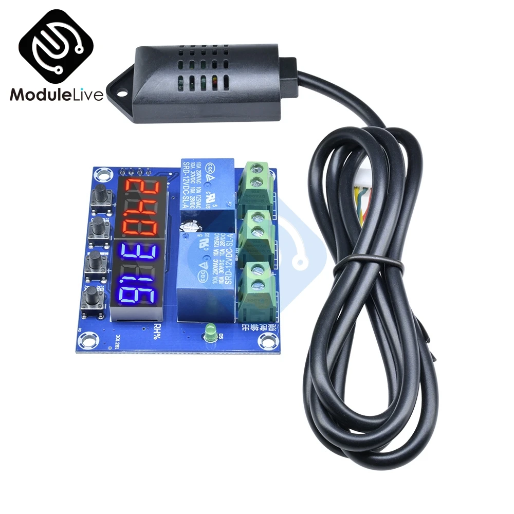 XH-M452 High Precision DC 12V 10A Digital LED Dual Output Temperature and Humidity Controller Module with SHT20 Sensor