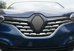 Accessories Chrome Exterior Front Central Grille Grill Decoration Strip Cover Trim Fit For Renault Kadjar 2016 2017 2018