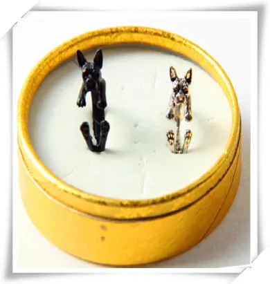 1PCS  retro punk America Boston Terrier Ring free size hippie bull Boston Terrier dog Ring jewelry for pet lover