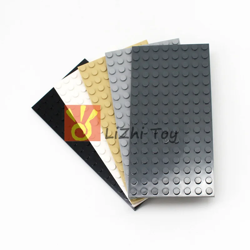 4pcs DIY Building Blocks Thin Plate Bricks 8x16 Dots 12 Color Educational Classic Size Compatible with 92438 Toys for Children